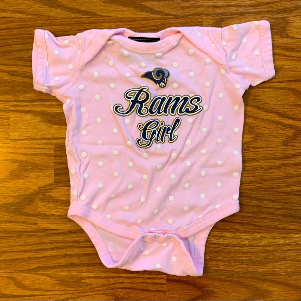 Los Angeles Rams baby girl 18 months NFL Team Onesie One-Piece Bodysuit pink